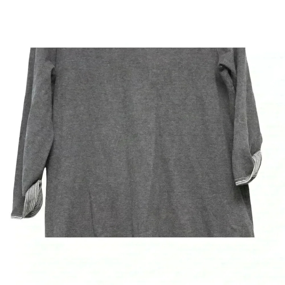 J Jill Sweater Dress Size Large Petite Gray 3/4 Sleeve Cotton Stretch Casual - Picture 10 of 12
